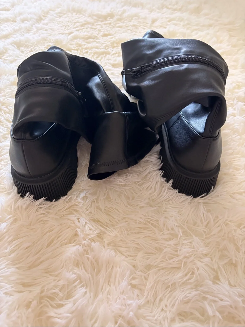 Over the Knee Black Leather Boots